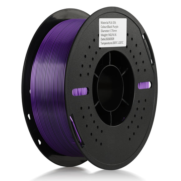 PLA Silk Dual Color filaments,1.75mm,Black -purple,1kg/roll Landu