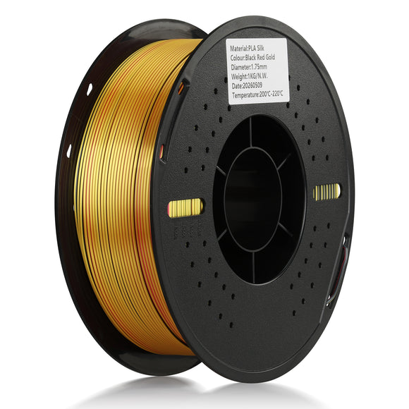 PLA Silk Tri Color filaments,1.75mm,Black -red-gold,1kg/roll Landu