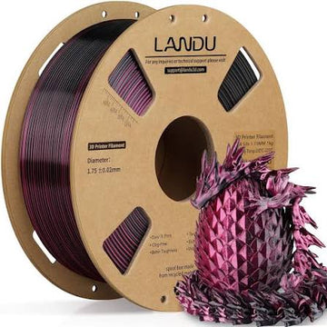 PLA Silk Dual Color filaments,1.75mm,Black -rose red,1kg/roll Landu - 0