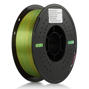 PLA Silk Tri Color filaments,1.75mm,Gold -green-rose red,1k/roll Landu
