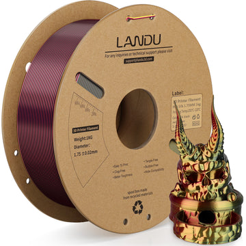 PLA Silk Tri Color filaments,1.75mm,Black -red-gold,1kg/roll Landu - 0